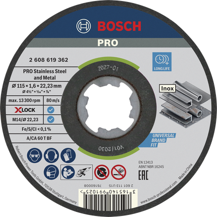 „Bosch PRO“ nerūdijančio plieno ir metalo pjovimo diskas „X-Lock“.