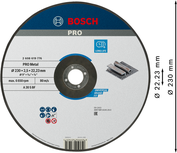 „Bosch PRO Metal“ pjovimo diskas metalui, 230 mm.