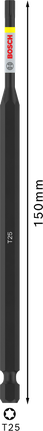 „Bosch PRO Torx“ smūginis antgalis T25, 150 mm ilgio.