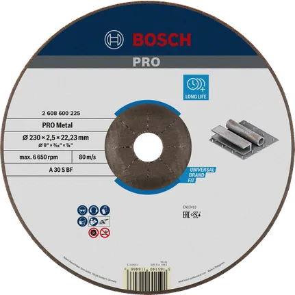 „Bosch PRO“ metalinis pjovimo diskas, 230 x 2,5 x 22,23 mm.