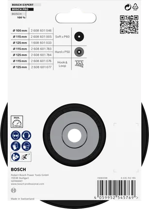 „Bosch PRO“ kietas šlifavimo padas, 125 mm, M14, šlifuokliams.