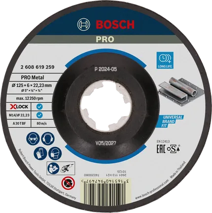 „Bosch PRO“ metalinis šlifavimo diskas „X-Lock“, 125 mm.