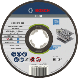 „Bosch PRO“ nerūdijančio plieno pjovimo diskas „X-Lock“, 125 mm.
