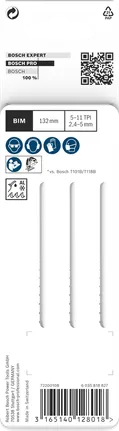 Bosch PRO Multi Material T345XF siaurapjūklio ašmenys, 132 mm, 3 vnt.