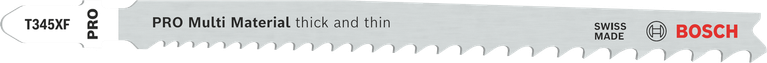 „Bosch PRO Multi Material T345XF“ siaurapjūklio pjūklelis storiems ir ploniems pjūviams.