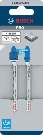 Bosch PRO Metal curve T118EOF siaurapjūklio ašmenys, 83 mm, 2 vnt.