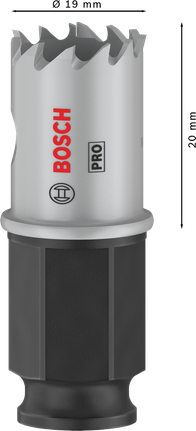 „Bosch PRO“ lakštinio metalo PC Plus skylių pjūklas, 19 mm.