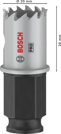 „Bosch PRO“ lakštinio metalo PC Plus skylių pjūklas, 20 mm skersmens.