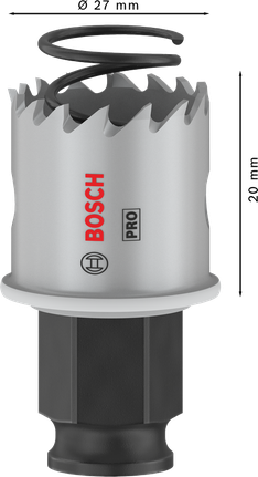 „Bosch PRO“ lakštinio metalo PC Plus skylių pjūklas, 27 mm.