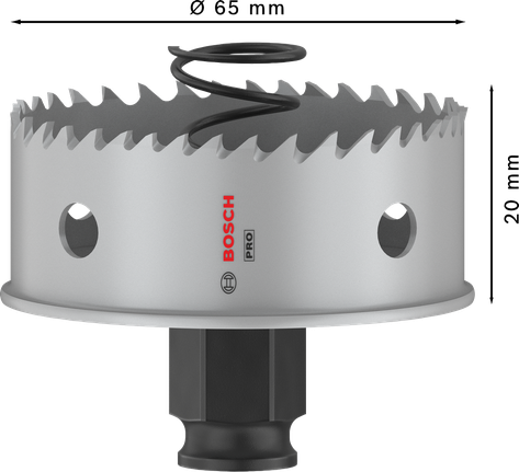 „Bosch PRO“ lakštinio metalo PC Plus skylių pjūklas, 65 mm skersmens.