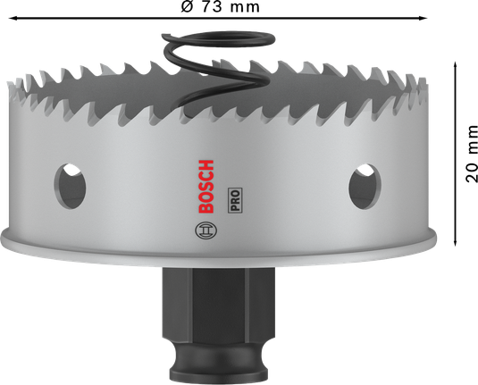 „Bosch PRO“ lakštinio metalo PC Plus skylių pjūklas, 73 mm skersmens.