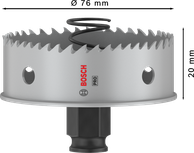 „Bosch PRO“ lakštinio metalo PC Plus skylių pjūklas metalui, 76 mm.