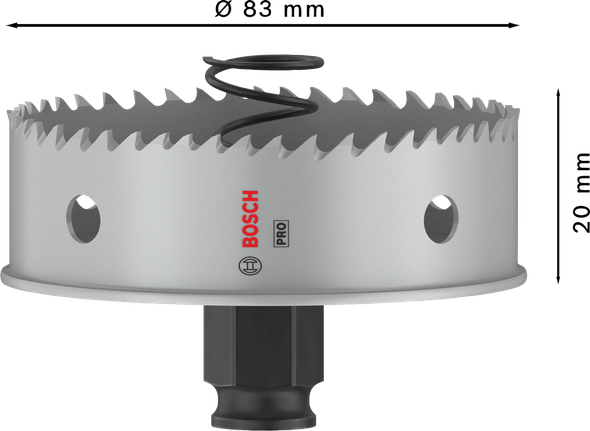 „Bosch PRO“ lakštinio metalo PC Plus skylių pjūklas, 83 mm.