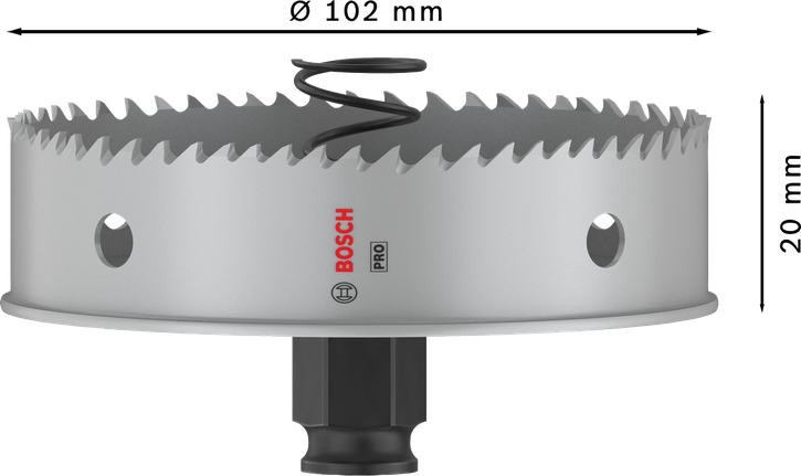 „Bosch PRO Sheet Metal PC Plus“ skylių pjūklas, 102 mm, skirtas metalo pjovimui.