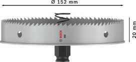 „Bosch PRO“ lakštinio metalo PC Plus skylių pjūklas, 152 mm.