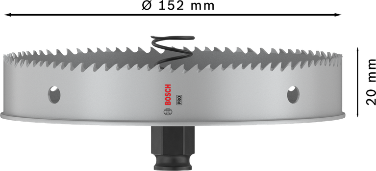 „Bosch PRO“ lakštinio metalo PC Plus skylių pjūklas, 152 mm.