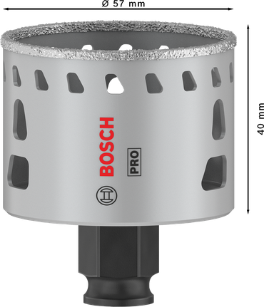 „Bosch PRO Tile PC Plus“ skylių pjūklas, 57 mm, skirtas plytelėms gręžti.