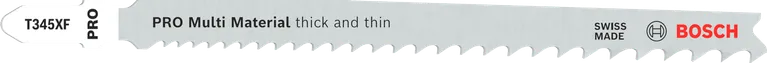 „Bosch PRO Multi Material T345XF“ siaurapjūklio pjūklelis storiems ir ploniems pjovimams.