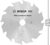 „Bosch PRO Construct Wood“ diskinis pjūklas, 150 mm.