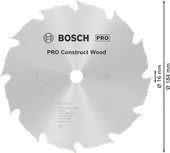 „Bosch PRO Construct Wood“ diskinis pjūklas, 184 mm.