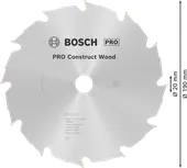 „Bosch PRO Construct Wood“ diskinis pjūklas, 190 mm.