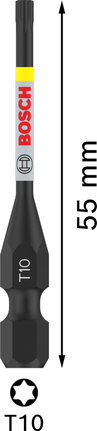 „Bosch PRO Torx“ smūginis antgalis T10, 55 mm, skirtas varžtams sukti.