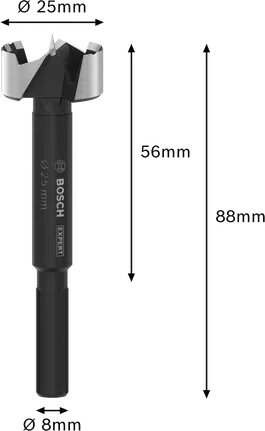Bosch EXPERT medienos Forstnerio grąžtas 25 mm.