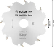 „Bosch PRO“ šoninis frezavimo įrankis, 105 mm, su 8 dantimis.
