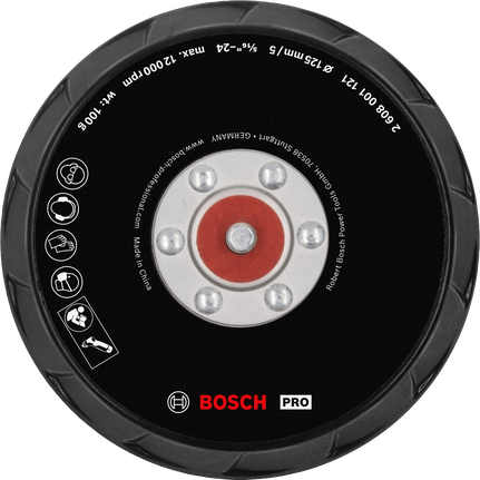 „Bosch PRO“ poliravimo padas, 125 mm, vidutinio kietumo, skirtas GPX 12V-125.
