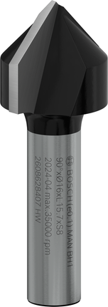 „Bosch PRO“ frezos antgalis V formos grioveliu, 90°, 8 mm kotas.