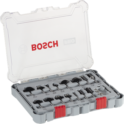 „Bosch PRO“ frezų rinkinys, 15 vnt., dėkle.