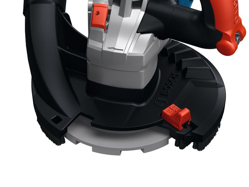 Bosch GBR 18V-15 S betono šlifuoklis su apsauga nuo dulkių.