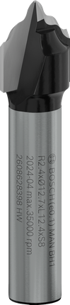 „Bosch PRO“ frezos antgalio įduba ir griovelis karoliuko kraštuose, 8 mm kotas.