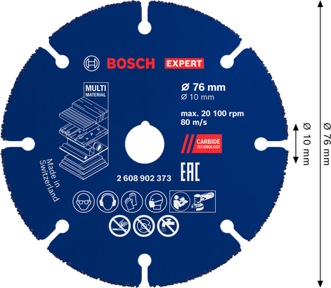 „Bosch EXPERT“ daugiafunkcis karbido pjovimo diskas 76 x 10 mm.