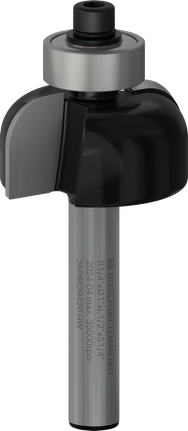 „Bosch PRO“ frezos antgalis su 6 mm koteliu briaunoms formuoti.