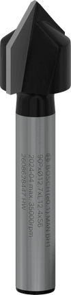 „Bosch PRO“ frezos antgalis, V formos griovelis, 90° kotas, 6 mm.