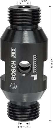 „Bosch“ adapteris deimantiniam gręžtuvui iš G 1/2 colio į 1 1/4 colio UNC.