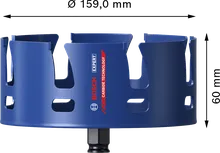 „Bosch EXPERT“ statybinių medžiagų „Power Change Plus“ skylių pjūklas, 159 mm.