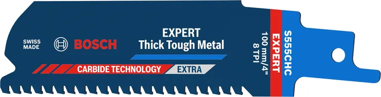 „Bosch EXPERT Thick Tough Metal“ tiesinio pjūklo diskas, pagamintas iš kietmetalio technologijos.