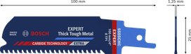 „Bosch EXPERT Thick Tough Metal S 555 CHC“ tiesinio pjūklo diskas.
