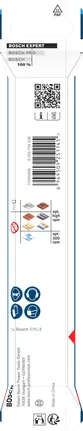 „Bosch EXPERT HEX-9“ daugiafunkcinio statybinio grąžto pakuotė.