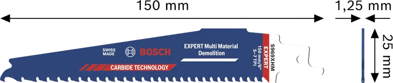 „Bosch EXPERT“ daugiafunkcis medžiagų griovimo peilis S969XHM, kietmetalio dantys.