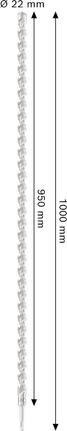 „Bosch PRO SDS plus-5X“ 22 mm x 1000 mm smūginis grąžtas.