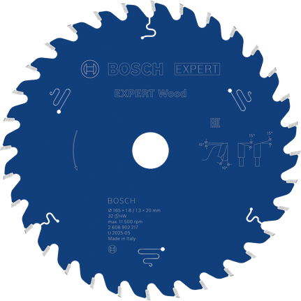 „Bosch EXPERT Wood“ diskinis pjūklas, 165 mm, T32.