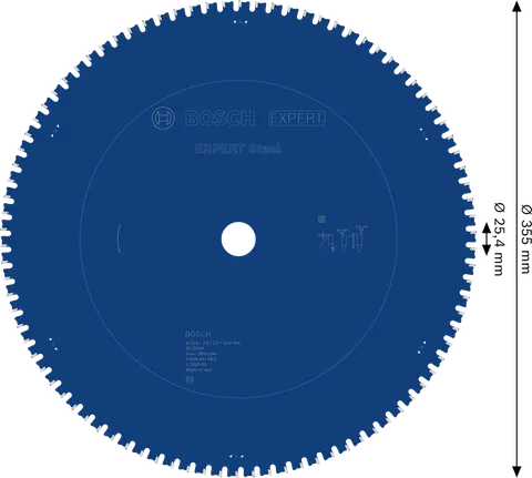 „Bosch EXPERT“ plieninio diskinio pjūklo diskas 355 mm T90.