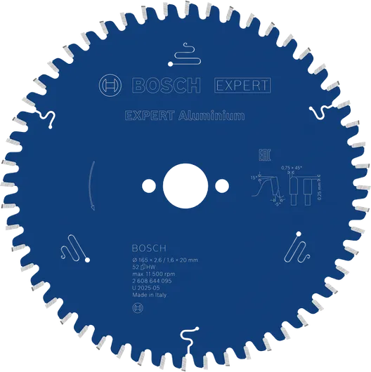 „Bosch EXPERT“ aliuminio diskinio pjūklo diskas, 165 mm, 52 dantys.