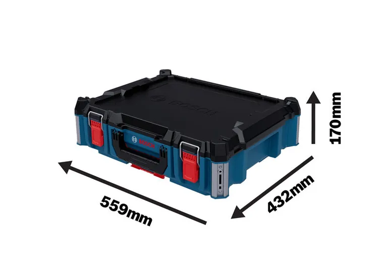 „Bosch L-BOXX Contractor 170“ nešiojimo lagaminas, 559 x 432 x 170 mm.