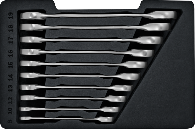 Profesionalams skirtas veržliarakčių su reketo mechanizmu rinkinys, 10 vnt.