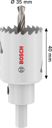 „Bosch Multi Material“ skylių pjūklas, 35 mm skersmuo ir 40 mm ilgis.