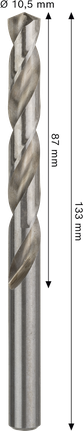 „Bosch PRO Metal HSS-G“ 10,5 mm spiralinis grąžtas.